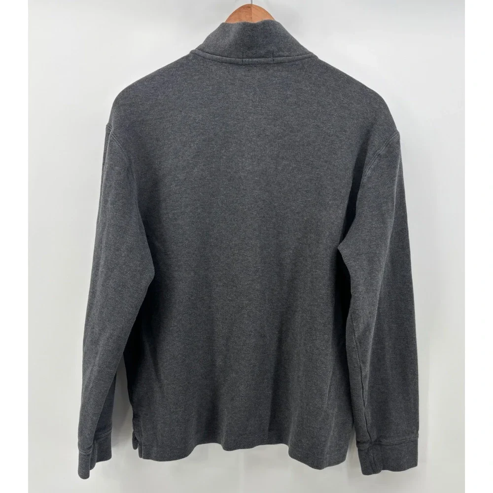 Polo Ralph Lauren Quarter Zip Pullover Sweater Mens Large Gray Estate Rib Knit